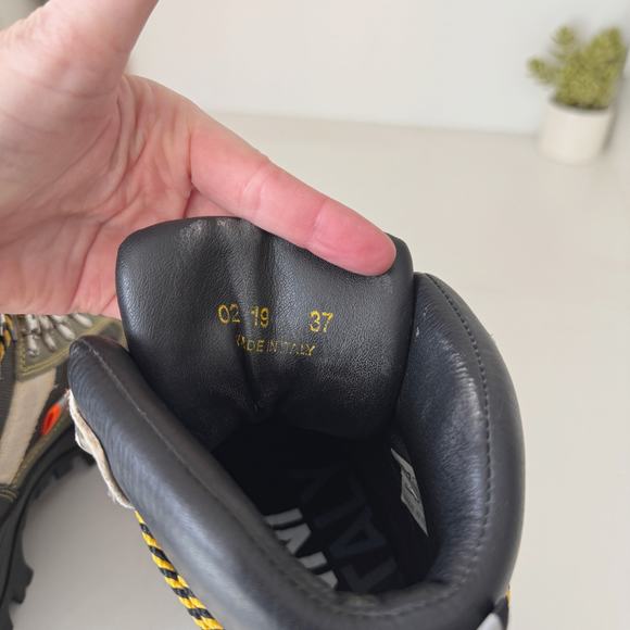 Ganni Green Leather Colorblock Bruna Trekking Hiking Boots Size 7 - Picture 9 of 10